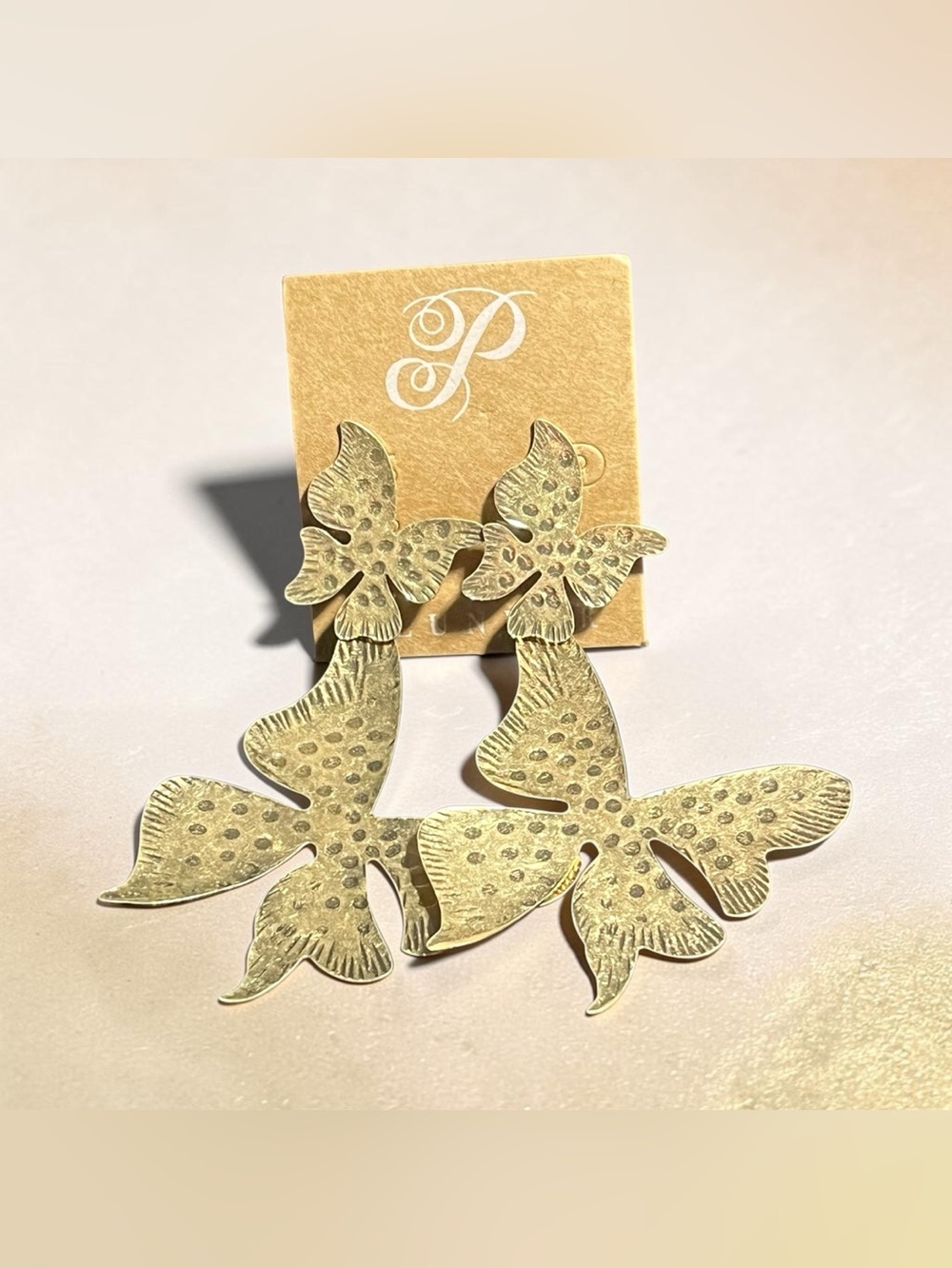 Plunder Reign Gold-Tone Floral Statement Drop Earrings